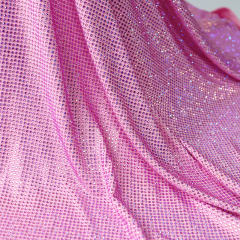 SS10 Light Pink AB Rhinestone Fabric Supplier