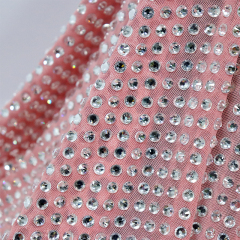 SS34 White Crystal Tulle Mesh Fabric Factory