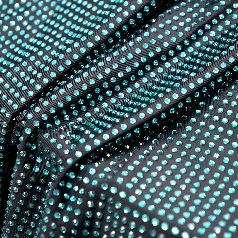 SS10 Blue Zircon Rhinestone Fabric Exporter