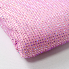 SS10 Light Pink AB Rhinestone Fabric Supplier