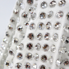 SS50 White Crystal Velvet Fabric Supplier