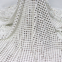 SS50 White Crystal Velvet Fabric Supplier