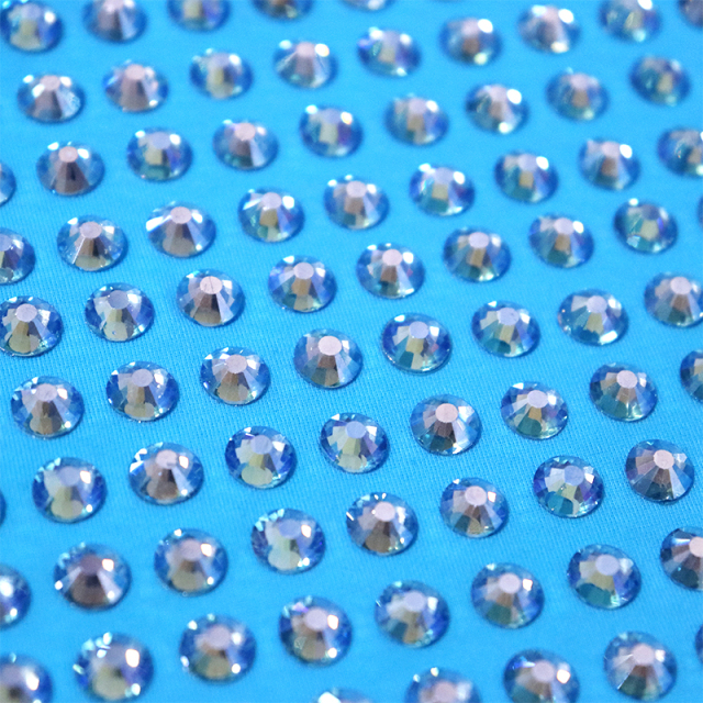 SS34 200g Lake Blue AB Crystal Fabric Supplier