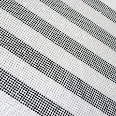SS16 Stripe Pattern Black & White Rhinestone Fabric Custom