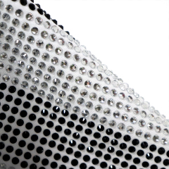SS16 Stripe Pattern Black & White Rhinestone Fabric Custom