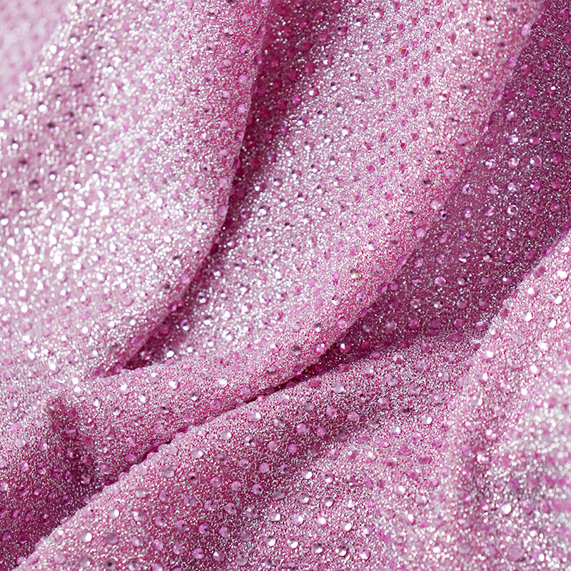SS10 Light Pink Crystal Lurex Fabric Manufacturer