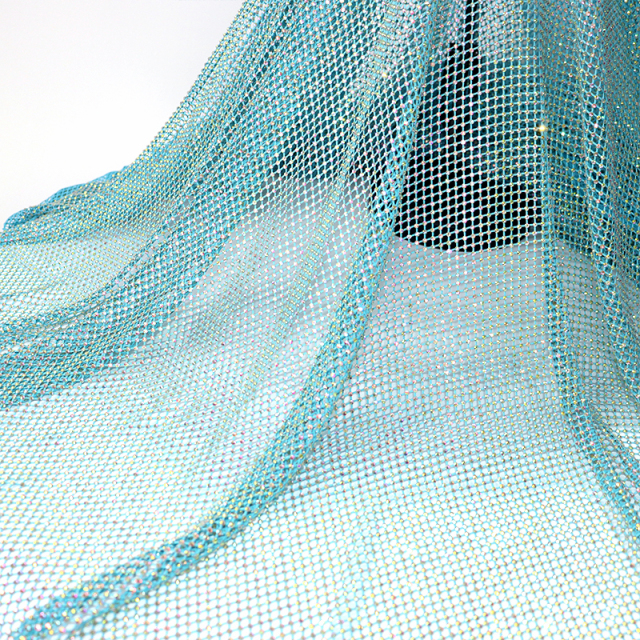 SS12 White AB Rhinestone Mesh Fabric Factory