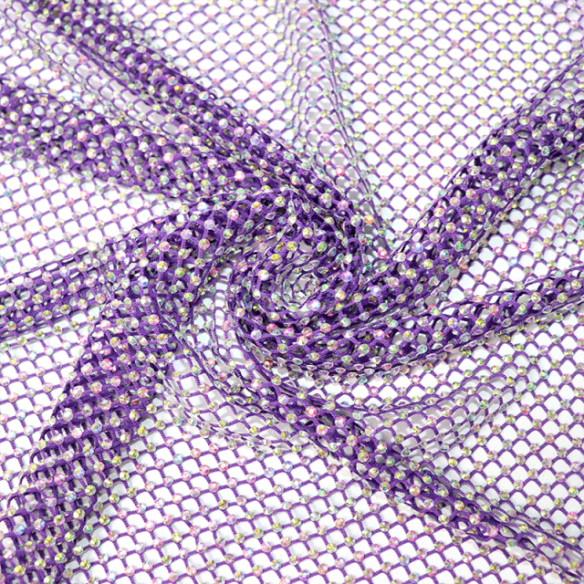 SS10 White AB Crystal Mesh Fabric Wholesale