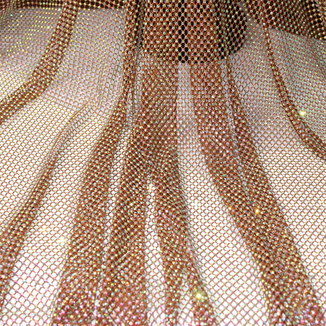 SS10 White AB Crystal Mesh Fabric Custom