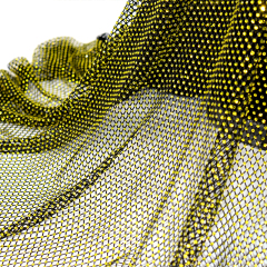 SS10 Lemon Yellow Rhinestone Mesh Fabric Exporter