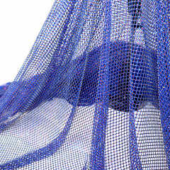 SS10 Flame Blue Rhinestone Mesh Fabric Wholesale