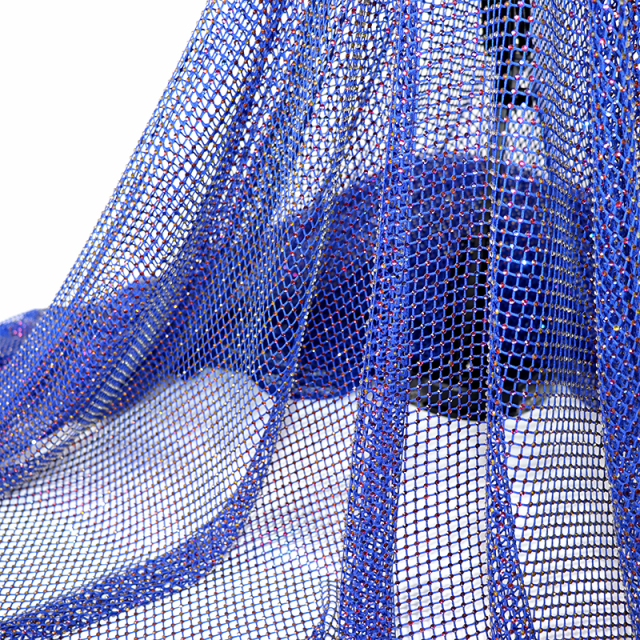 SS10 Flame Blue Rhinestone Mesh Fabric Wholesale