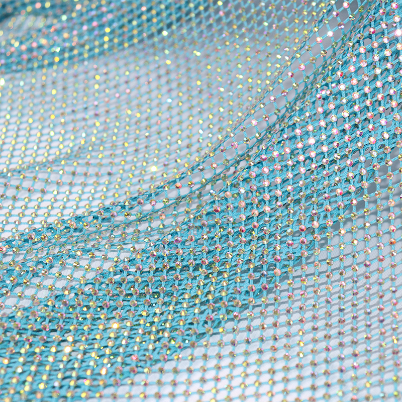 SS12 White AB Rhinestone Mesh Fabric Factory