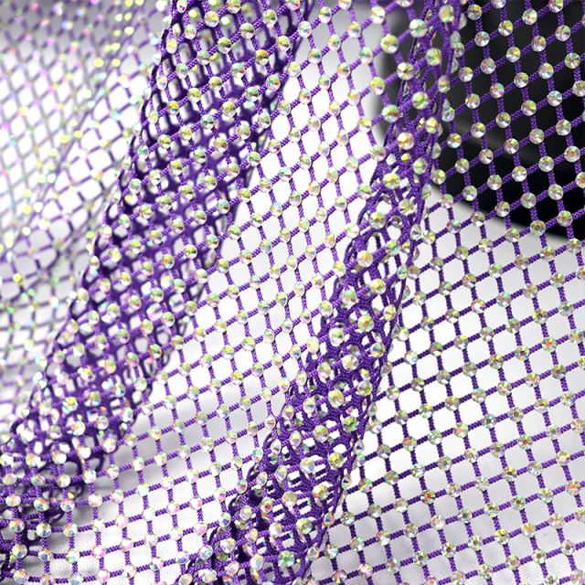 SS10 White AB Crystal Mesh Fabric Wholesale