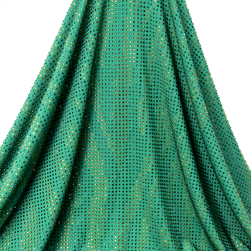 SS10 Zebra Pattern Mix Green Color Crystal Fabric Custom