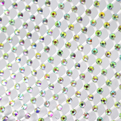 SS10 White AB Crystal Mesh Fabric Exporter