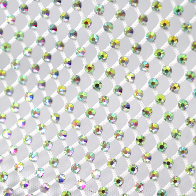 SS10 White AB Crystal Mesh Fabric Exporter