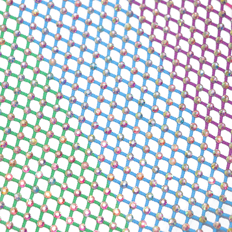 SS10 White AB Crystal Mesh Fabric Manufacturer