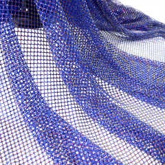 SS10 Flame Blue Rhinestone Mesh Fabric Wholesale