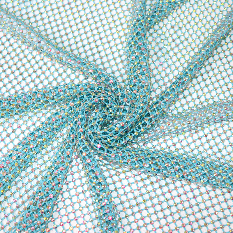 SS12 White AB Rhinestone Mesh Fabric Factory
