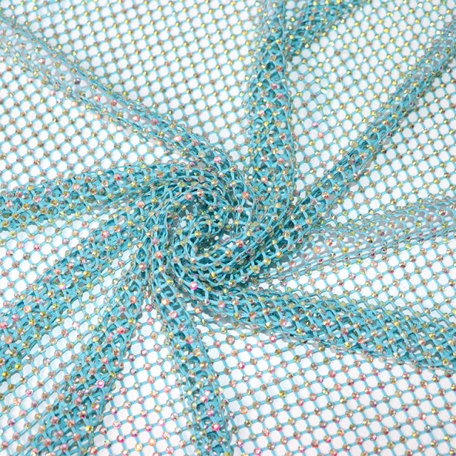 SS12 White AB Rhinestone Mesh Fabric Factory