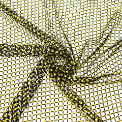 SS10 Lemon Yellow Rhinestone Mesh Fabric Exporter