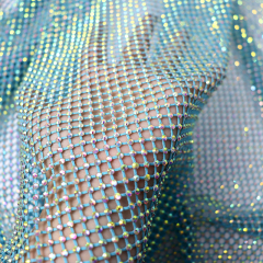 SS12 White AB Rhinestone Mesh Fabric Factory