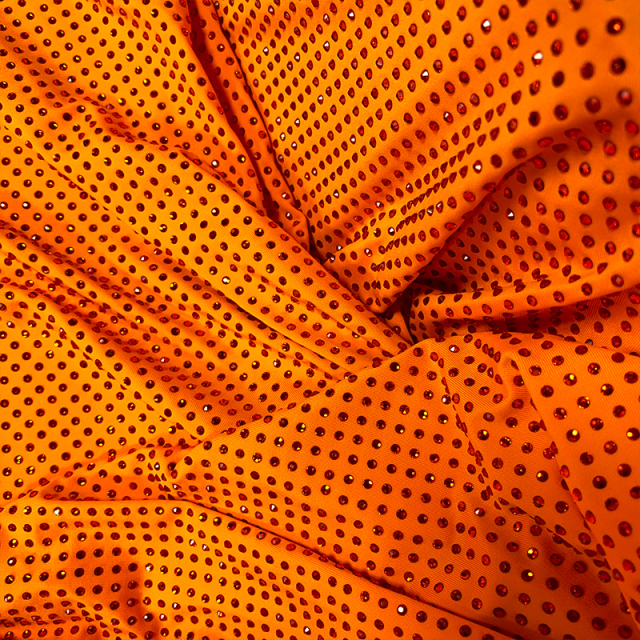 SS10 Orange Crystal Fabric Manufacturer