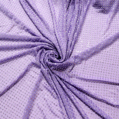SS10 Violet Rhinestone Tulle Mesh Fabric Factory