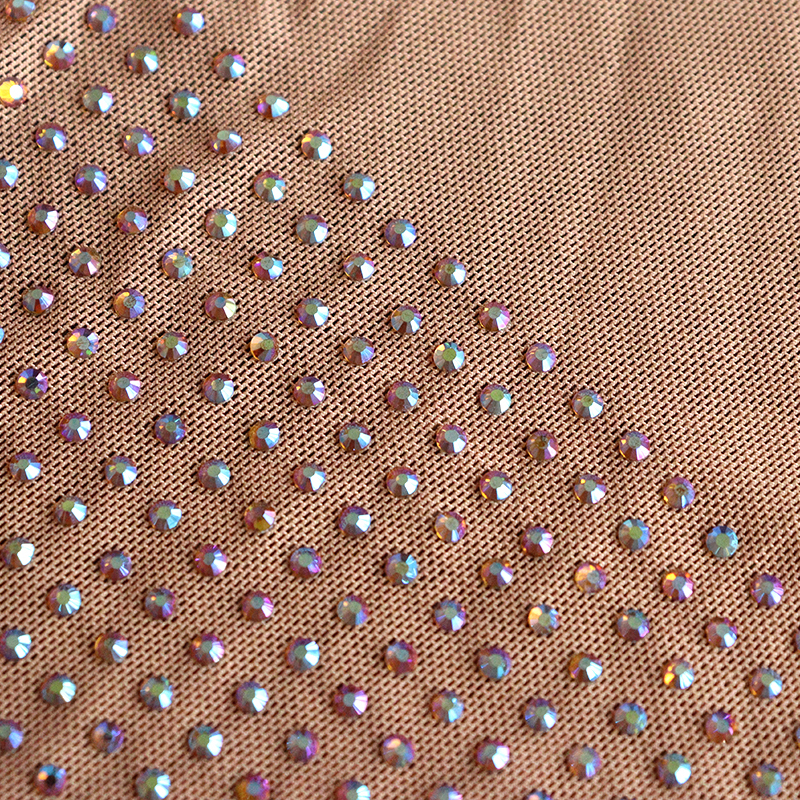 SS10 Golden AB Crystal Tulle Mesh Fabric Factory