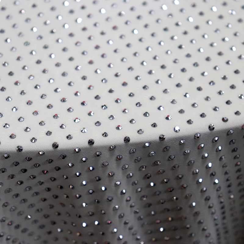 SS10 Mineral Silver Rhinestone Fabric Supplier