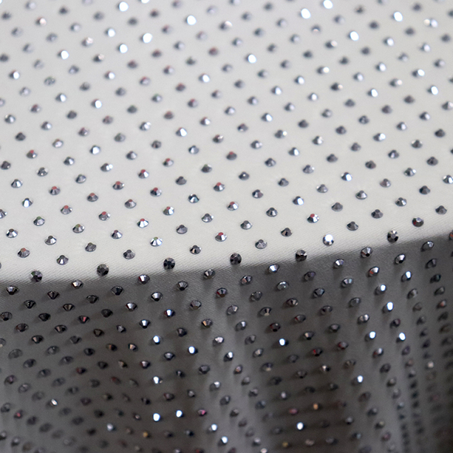 SS10 Mineral Silver Rhinestone Fabric Supplier