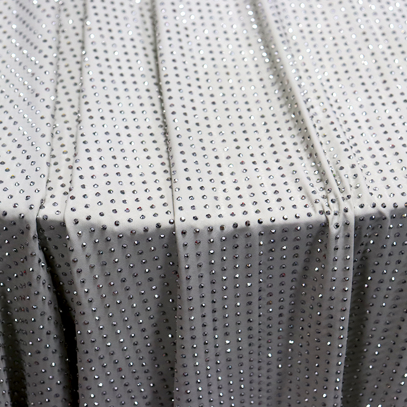 SS10 Mineral Silver Rhinestone Fabric Supplier