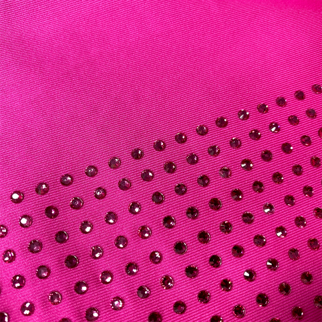 SS10 Rose Red Rhinestone Fabric Manufacturer