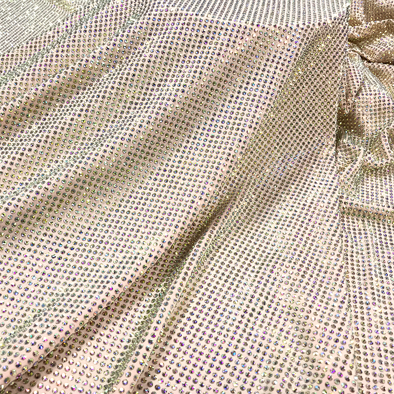 SS10 230g White AB Rhinestone Fabric Exporter