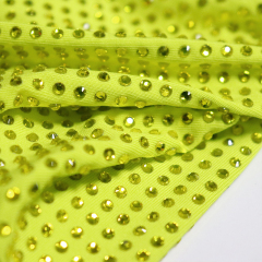 SS10 180g Lemon Yellow Rhinestone Fabric Wholesale