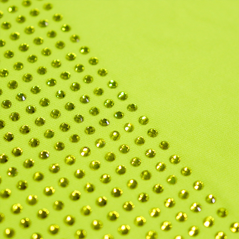 SS10 180g Lemon Yellow Rhinestone Fabric Wholesale