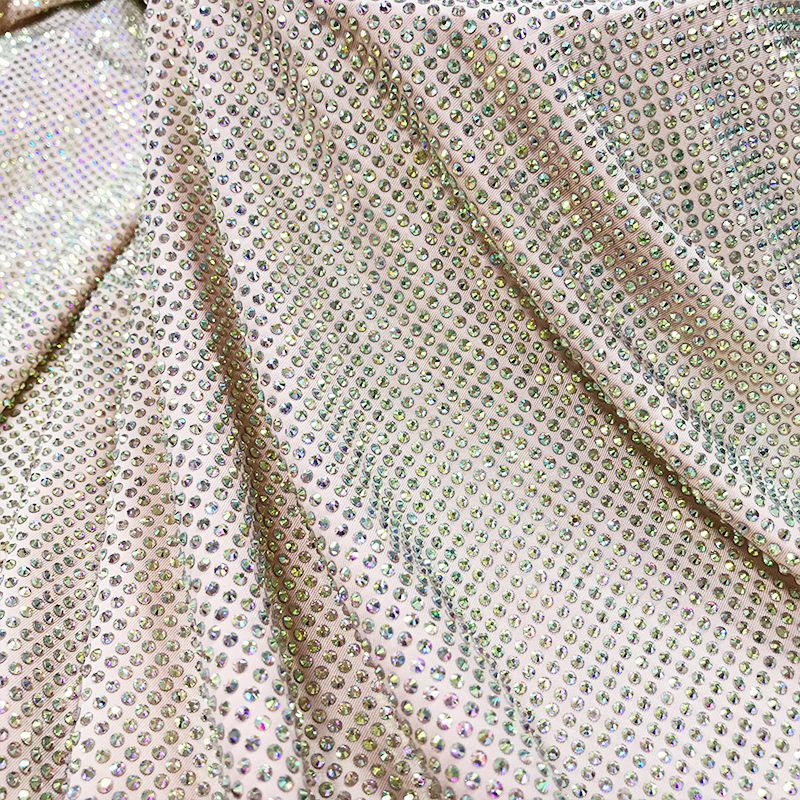 SS10 230g White AB Rhinestone Fabric Exporter