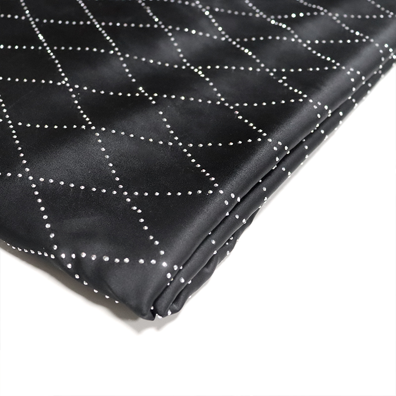 SS8 Rhombic Pattern Mineral Silver Rhinestone Fabric Custom