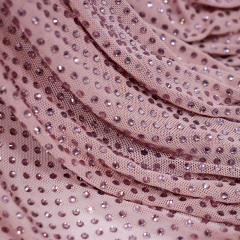 SS10 Light Purple Crystal Tulle Mesh Fabric Custom