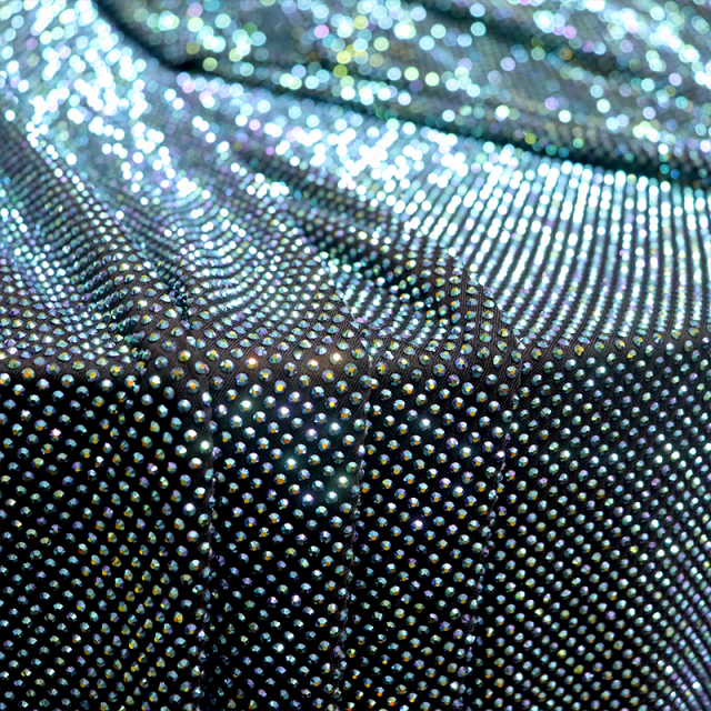 SS10 180g Greenish-Gold Rhinestone Fabric Custom