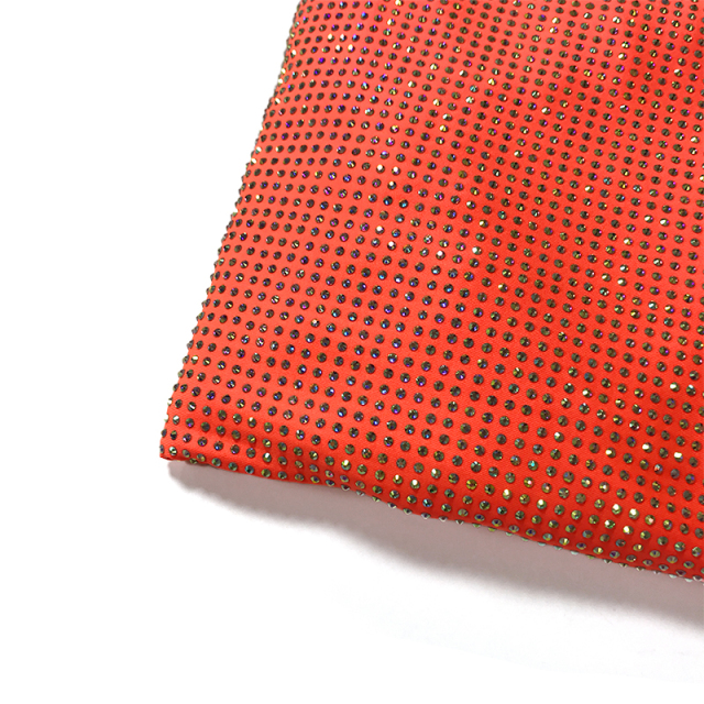 SS10 White AB Rhinestone Fabric Factory