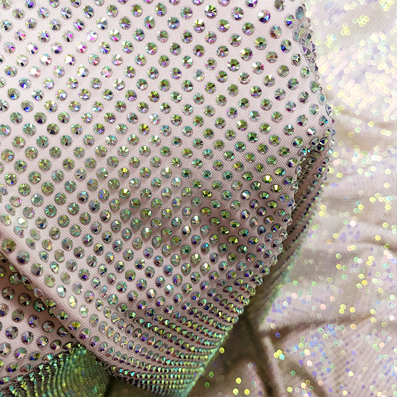 SS10 230g White AB Rhinestone Fabric Exporter