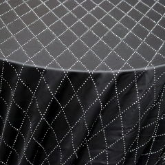 SS8 Rhombic Pattern Mineral Silver Rhinestone Fabric Custom