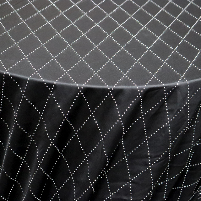 SS8 Rhombic Pattern Mineral Silver Rhinestone Fabric Custom