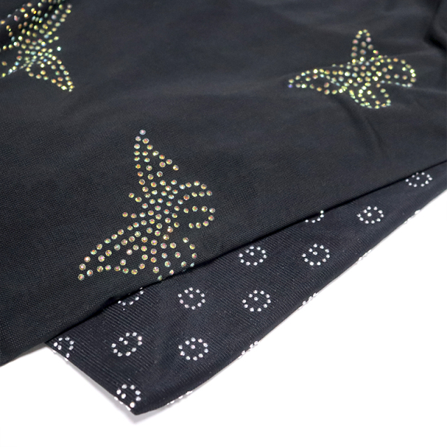 SS10 Butterfly Pattern White AB Rhinestone Tulle Mesh Fabric Factory
