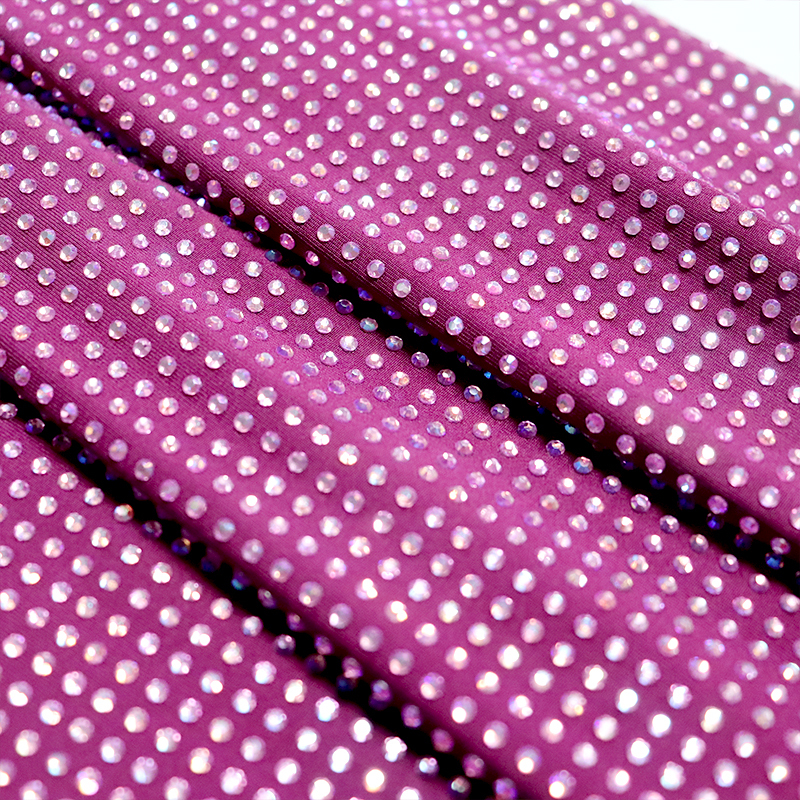 SS10 Light Pink AB Crystal Fabric Manufacturer