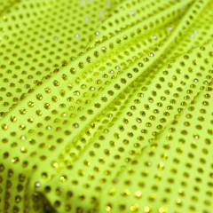SS10 180g Lemon Yellow Rhinestone Fabric Wholesale