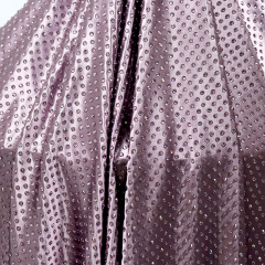 SS20 250g Light Purple Rhinestone Satin Fabric Exporter