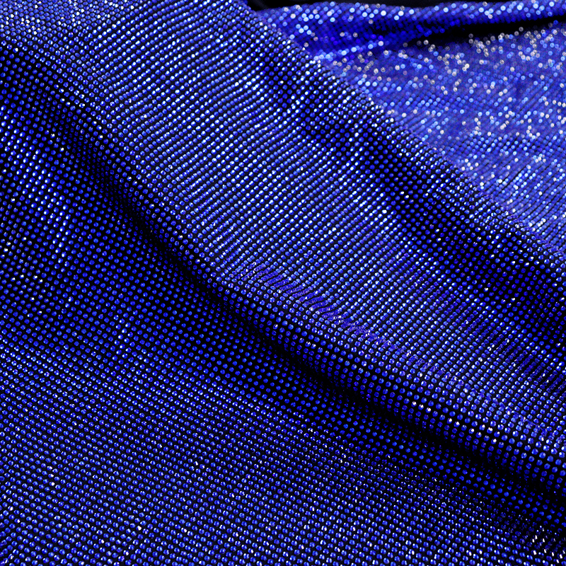 SS10 Dark Blue Crystal Satin Fabric Supplier